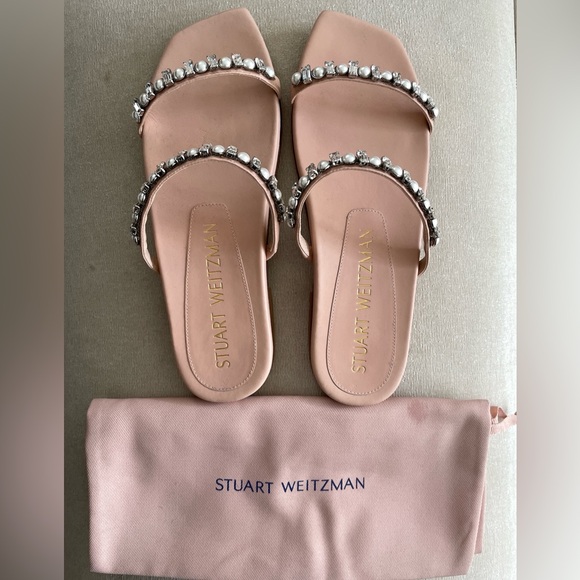 Aleena Embellished Leather Slides - Picture 1 of 3
